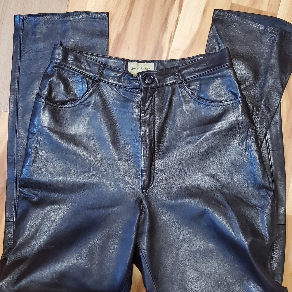 Chocolate brown leather jeans